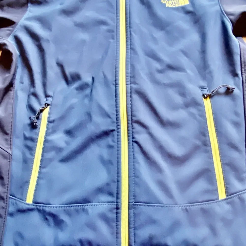 North Face Coat Jacket Men's‎ Sz S Thick Fuzzy Lining Gray And Blue Nice J